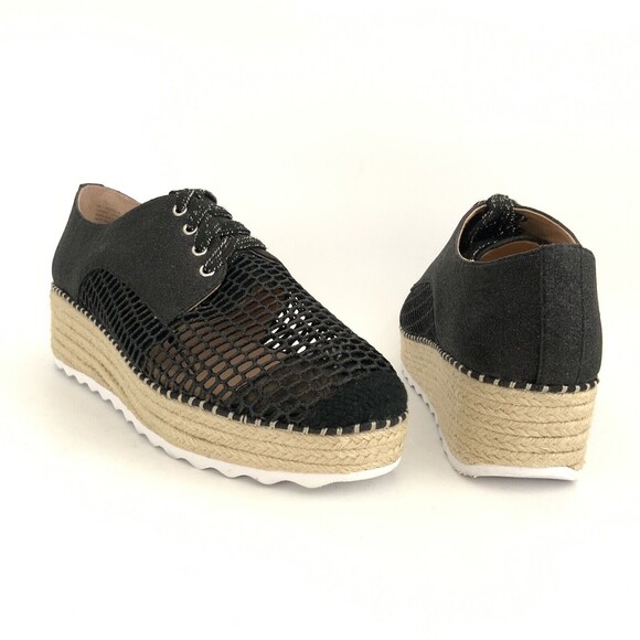New INC International Concepts Abrelia Sneakers Perforated Espadrille Black 10 - Picture 3 of 11
